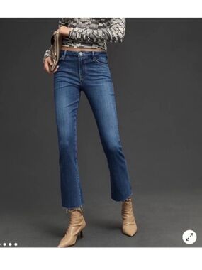 FRAME Denim Le Crop Mini Boot Distressed Jeans